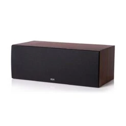 KLH Story Center Channel Loudspeaker -High Quality Audio Store 2 Story grille on walnut 1200 x 1200