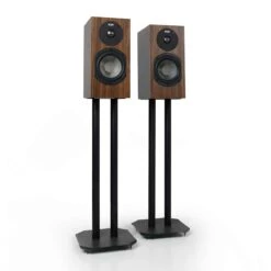 KLH Albany II Bookshelf Loudspeaker (pair) -High Quality Audio Store Albany II walnut on stands no grilles 1200