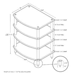Pangea Audio Vulcan Four Shelf Audio Rack 7 Pangea Audio Vulcan Four Shelf Audio Rack -High Quality Audio Store PGVULRK Black 04